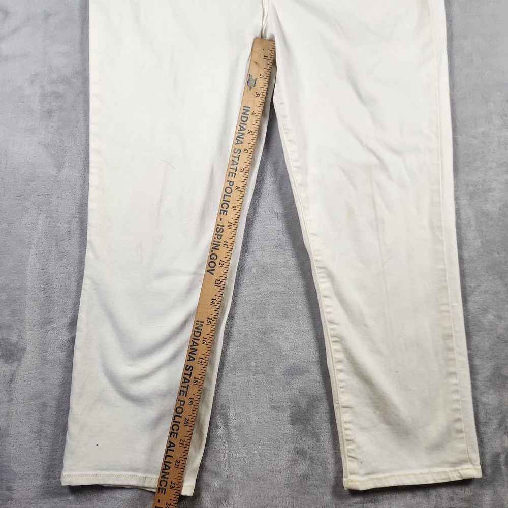 Talbots Jeans Women 12 Pale Yellow Straight Leg Crop Stretch Preppy Classic - Picture 5 of 9